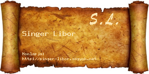 Singer Libor névjegykártya